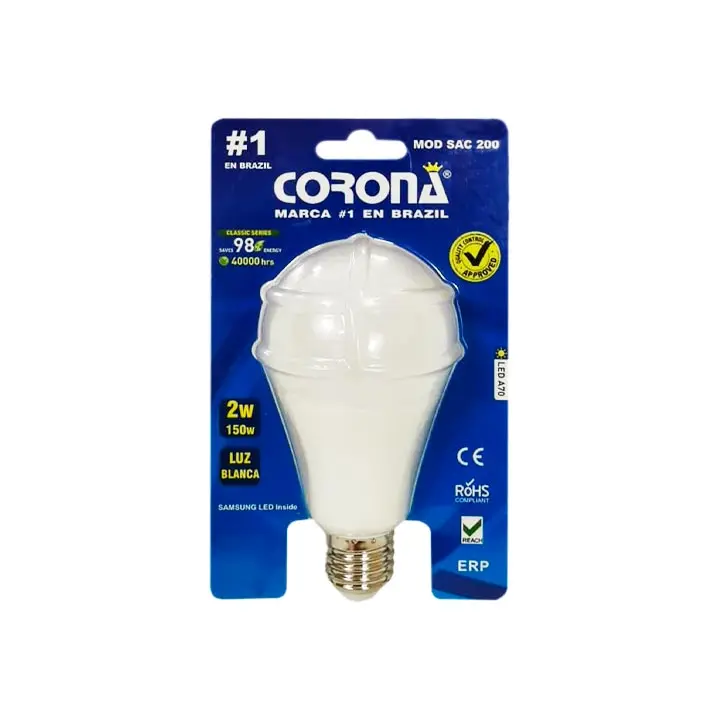 FOCO LED 2W 6500W CORONA MOD: SAC200 BLISTER (50PC/1CTN)