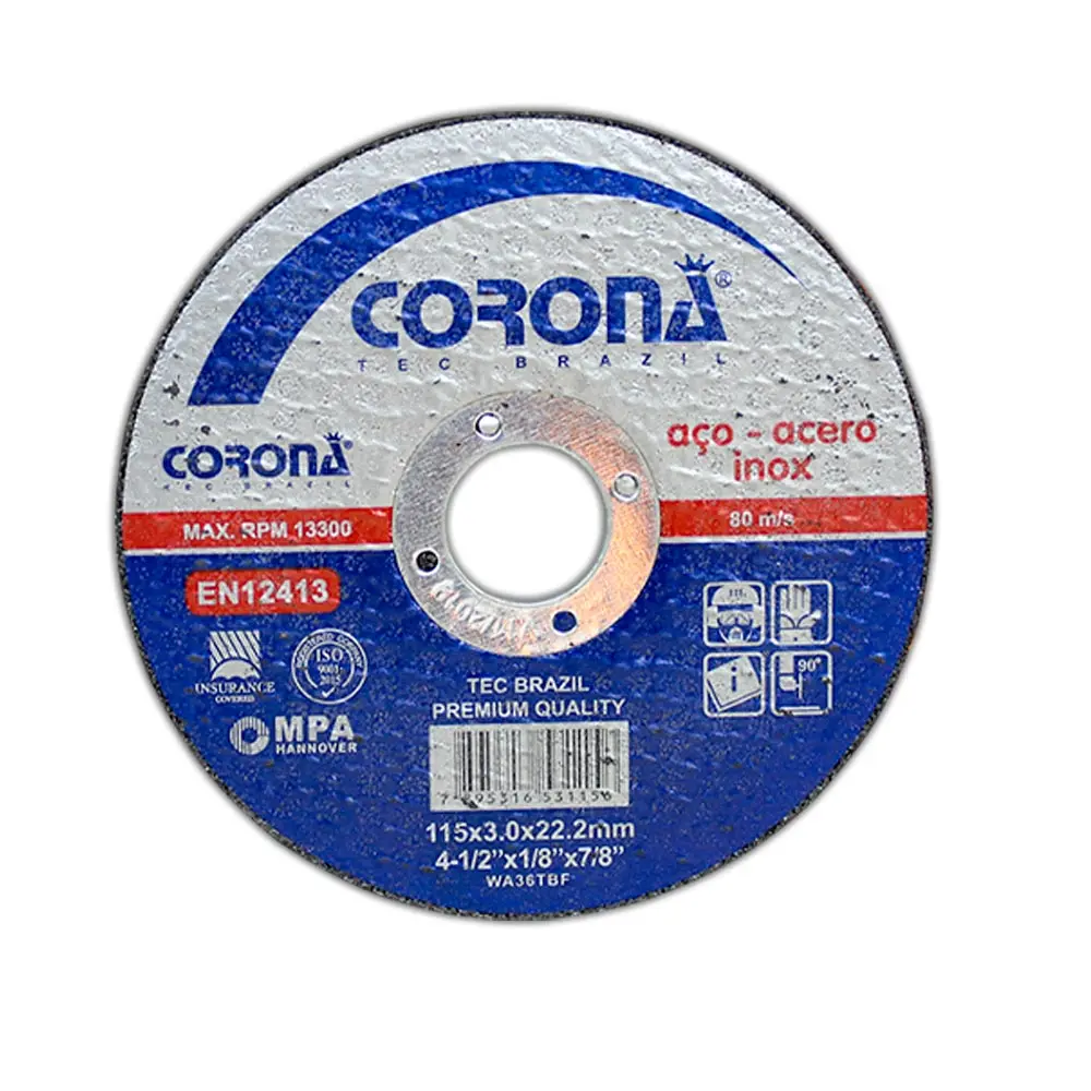 DISCO DE CORTE METAL CORONA 115X3  200PCS/1CTN